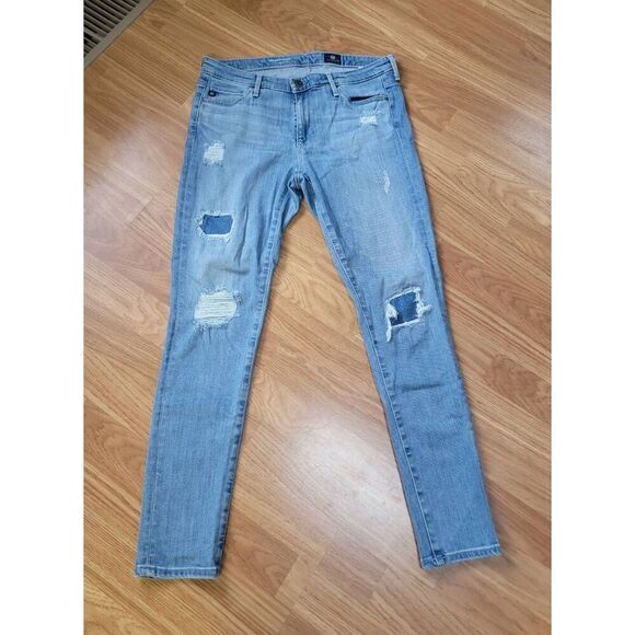 AG The Middi Mid-R Artisan Destroyed Jeans 28R - Picture 2 of 9